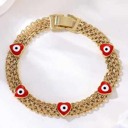Bohemiskt Onda Ögat Armband – Elefant & Hamsa-berlockare, Guldfärgat, Justerbart ✨