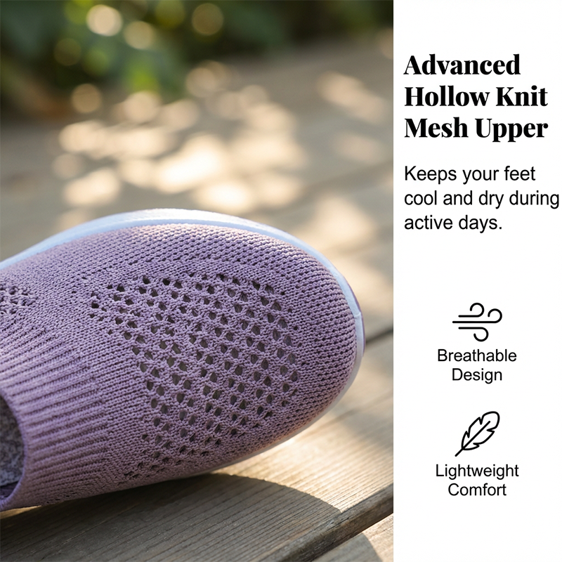 👟 50% RABATT NU! 🍃 Dam Andningsbara Mesh Slip-Ons – Halksäker Massage Sula & Ultralätt – Stötdämpande & Flexibel 💨