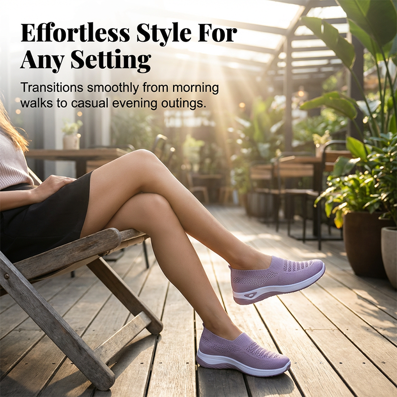 👟 50% RABATT NU! 🍃 Dam Andningsbara Mesh Slip-Ons – Halksäker Massage Sula & Ultralätt – Stötdämpande & Flexibel 💨