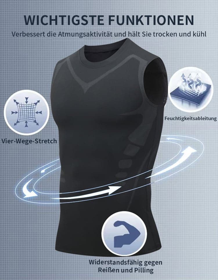🔥 50% RABATT NU! 💪 Ionic Shaping Väst – Kompression & Kylning – Kroppskonturering & Ärmlös – Osynlig Under Kläder 🕶️