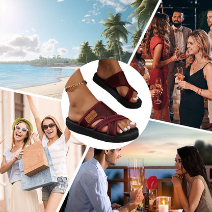 👡 50% RABATT! ✨ Damernas Stiliga Crossband Slide Sandaler – Mjuka, sköna & perfekta för sommarens lata dagar och strandpromenader 🌊