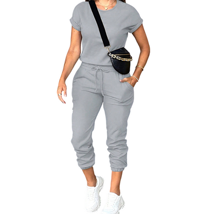 👚 50 % RABATT NU!✨ Träningsdräkt för damer – Mjuk och andningsbar – Dragsko och fickor – Avslappnat set i två delar 🏃‍♀️