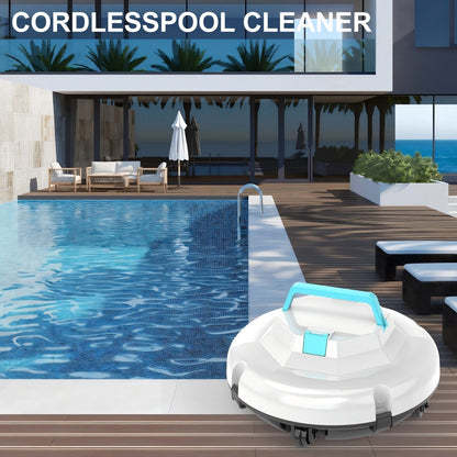 🤖50 % RABATT🌊 Poolrengöringsrobot | Sladdlös · Kraftfull sugkraft · Smart navigering · Start med ett tryck · Lätt att ta bort filterkorg