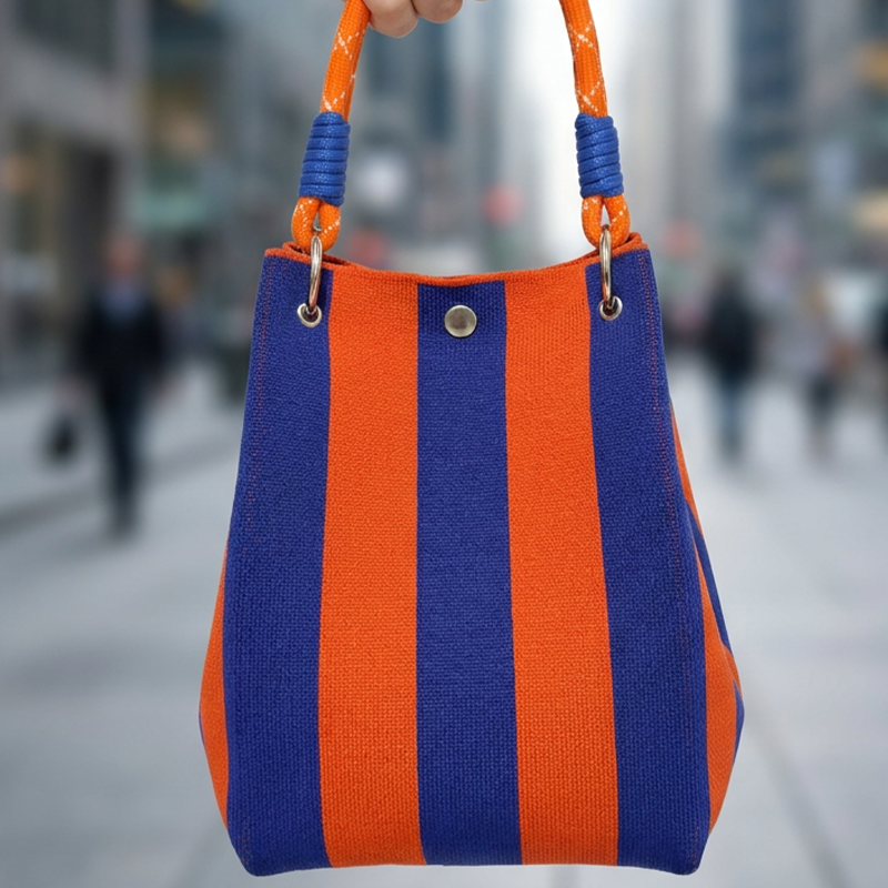 ⏳Begränsat erbjudande 50% rabatt⏰Randig Stickad Hinkväska👜