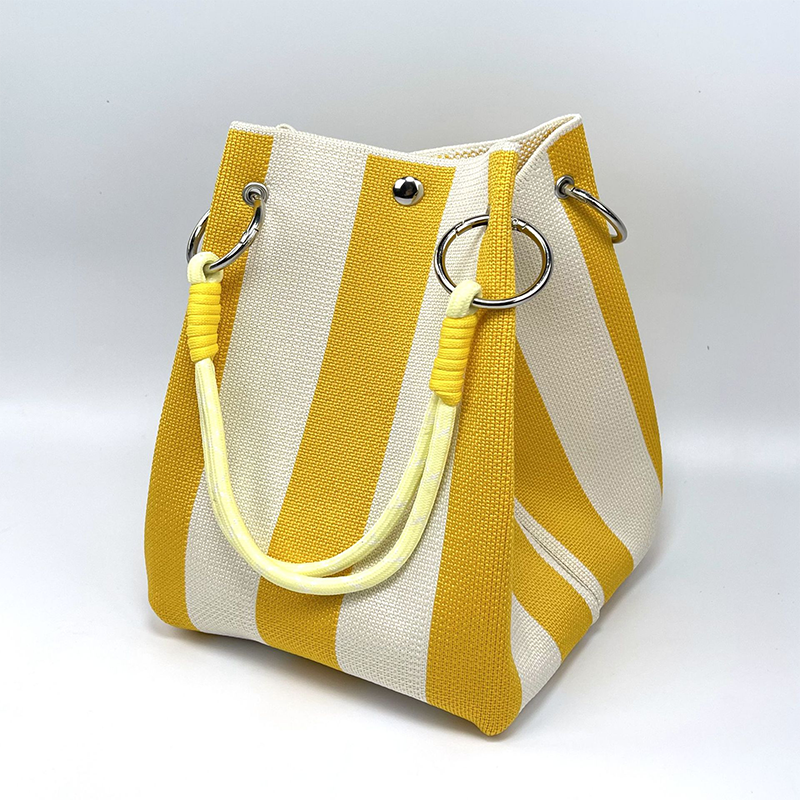 ⏳Begränsat erbjudande 50% rabatt⏰Randig Stickad Hinkväska👜