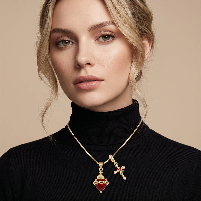 ✝️50 % RABATT✨ Gold Faith Double Pendant | Justerbar kedja · Utsökt hantverk · Helig elegans · En meningsfull gåva