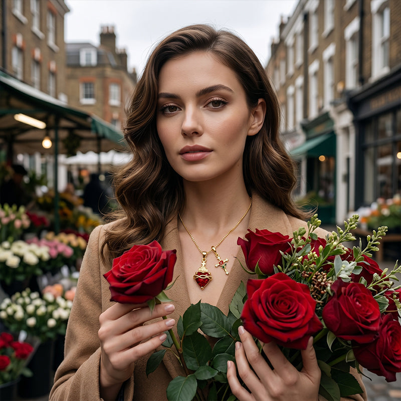 ✝️50 % RABATT✨ Gold Faith Double Pendant | Justerbar kedja · Utsökt hantverk · Helig elegans · En meningsfull gåva