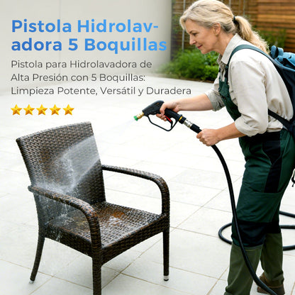 Högtryckstvättpistol med 5 munstycken