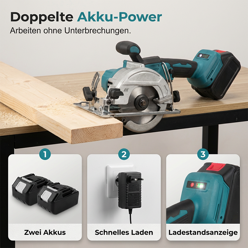 ⚡🛠️ 50% RABATT! Hög hastighet sladdlös cirkelsåg med borstlös motor – Kraftfull, sladdlös & precis