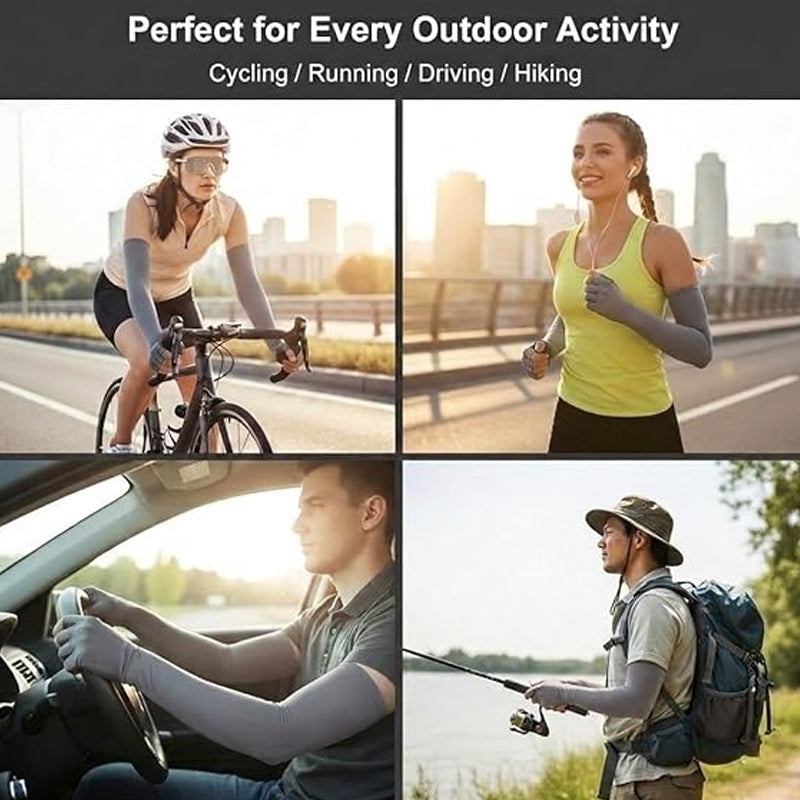 💪 50% RABATT! ❄️ Högstretchiga UV-kylande armskydd – Andningsbara, svalkande & skyddar mot solen – perfekta för löpning, cykling eller utomhusarbete ☀️