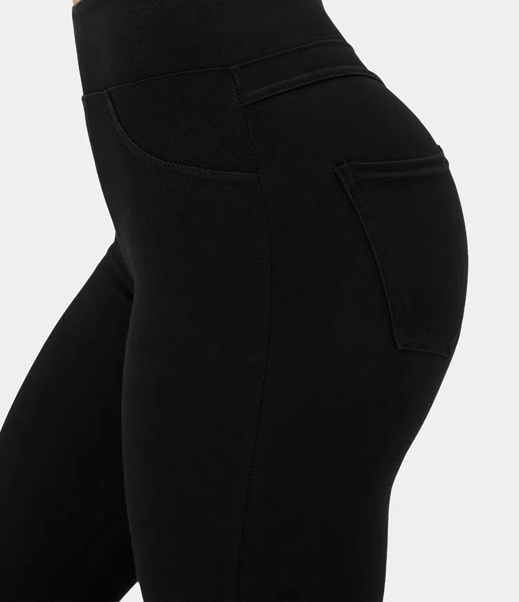 🔥🎁Nyhet 50 % RABATT🔥Casual-leggings i stretchig denim med hög midja och bakfickor