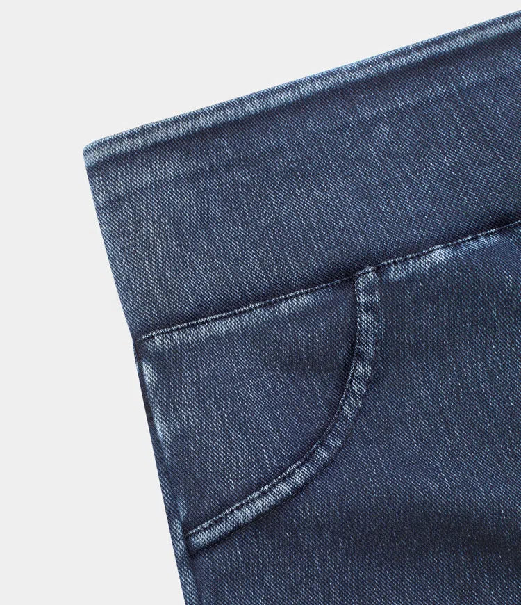 🔥🎁Nyhet 50 % RABATT🔥Casual-leggings i stretchig denim med hög midja och bakfickor