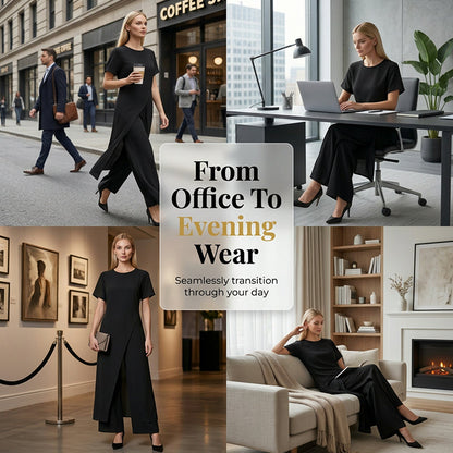 👗 50% RABATT! 💞 Minimalistisches Zweiteiler-Set in lockerer Passform – Leichter Stoff, cleanes Design & perfekt für entspannte Tage, Homeoffice oder einen stylischen Auftritt im Sommer 🌿