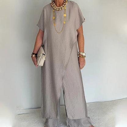 👗 50% RABATT! 💞 Minimalistisches Zweiteiler-Set in lockerer Passform – Leichter Stoff, cleanes Design & perfekt für entspannte Tage, Homeoffice oder einen stylischen Auftritt im Sommer 🌿