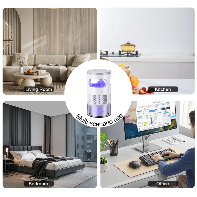 🦟 50 % RABATT NU!🔇 LED-insektsdödare för inomhusbruk – Bionisk UV-fälla och nattlampa – Tyst och säker för sovrummet – Kemikaliefri myggdödare 💡