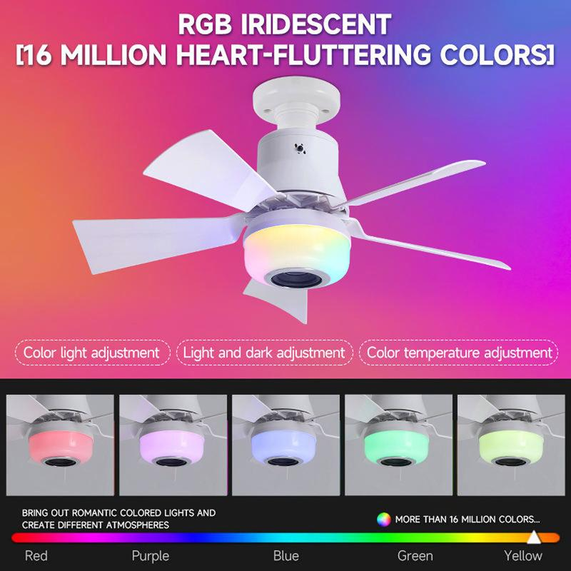 📢📢50 % RABATT !! ⏰Smart takfläkt med belysning, RGB och Bluetooth-högtalare
