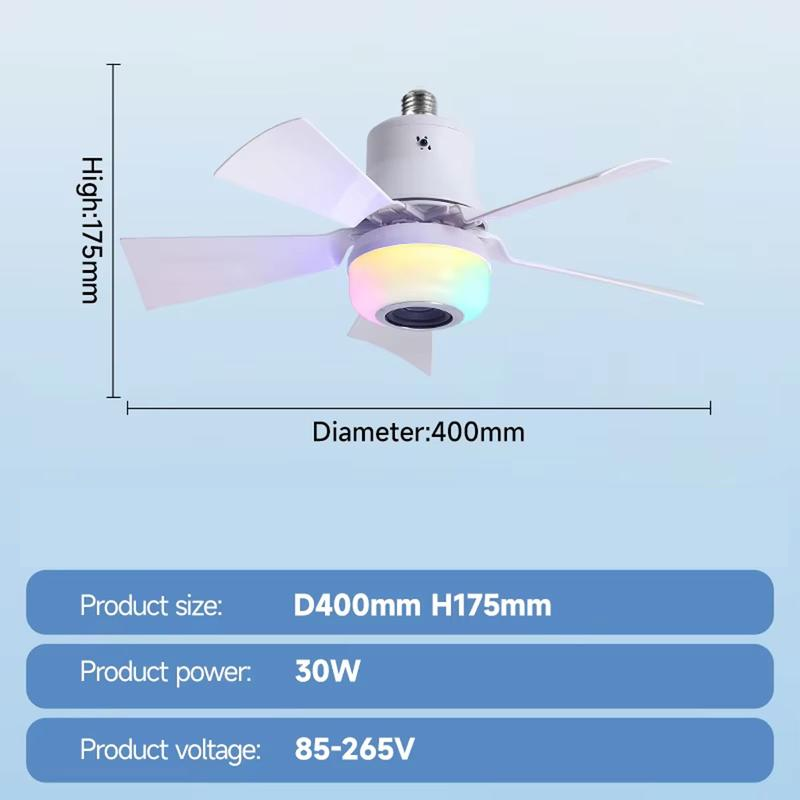 📢📢50 % RABATT !! ⏰Smart takfläkt med belysning, RGB och Bluetooth-högtalare