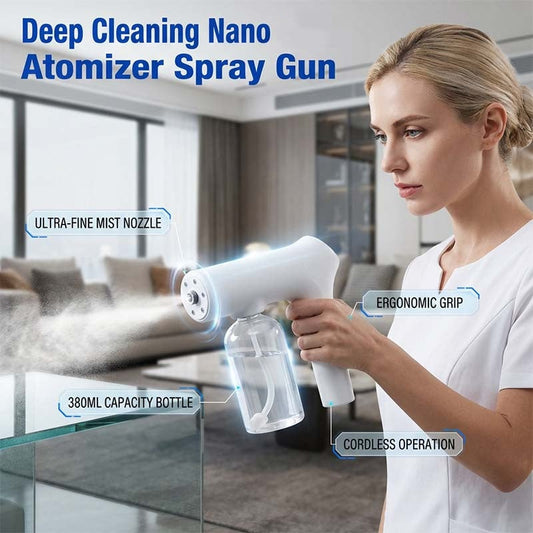 💨 50 % RABATT NU! 🔫 Cordless nano spray gun – justerbar dimma, sladdfri & 380ml tank – perfekt för rengöring och desinfektion 🌿