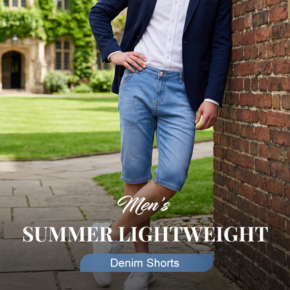 🩳 50 % RABATT NU! ⏰ Herr lätta denim-shorts – andningsbara, luftiga & perfekta för varma sommardagar, sval & bekväm hela dagen ☀️