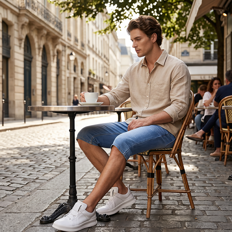 🩳 50 % RABATT NU! ⏰ Herr lätta denim-shorts – andningsbara, luftiga & perfekta för varma sommardagar, sval & bekväm hela dagen ☀️
