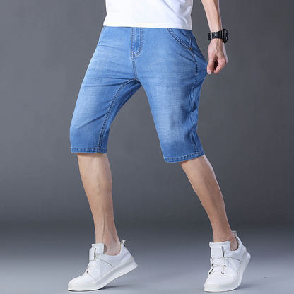 🩳 50 % RABATT NU! ⏰ Herr lätta denim-shorts – andningsbara, luftiga & perfekta för varma sommardagar, sval & bekväm hela dagen ☀️