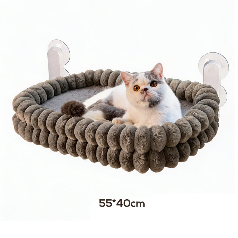 🐱🌞 Hopfällbar Kattfönsterhängmatta med Sugkoppar – Bekväm Solplats för Din Katt