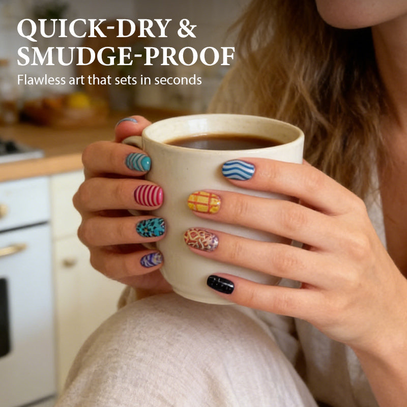🎨50 % RABATT NU!💅12-färgade akrylpenna för nagelkonst✨livfulla pigment, fina spetsar och enkla DIY-mönster🖌️