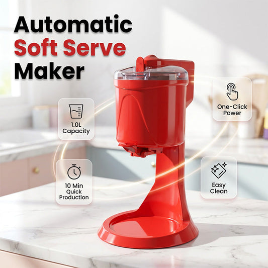 🥳2026 STORSÄLJARE🥳💞50 000+ SÅLDA!🍦🕹️ 50% RABATT! Automatisk Glassmaskine – snabb vispning på 15 min, 1,0 L kapacitet. Enknappsdispensering. Hemgjord soft serve! 🍨✨