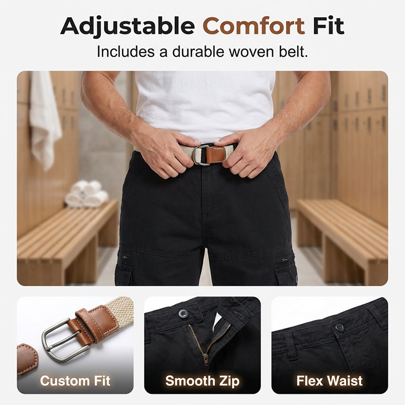 🩳 50% RABATT! 🔧 Herr knälånga taktiska arbetshorts – Slitstarka, många fickor & perfekta för bygg, jakt eller friluftsliv 🔥