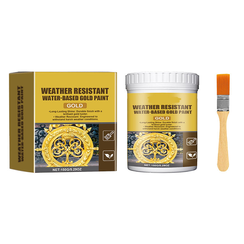 ✨ 50% RABATT NU! 🎨 Väderbeständig vattenbaserad guldfärg – strålande metallisk finish, tål utomhus & enkel applicering – perfekt för grindar, möbler och DIY ✨