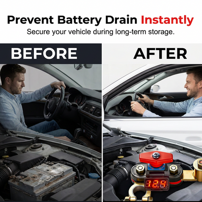 Rotationsbrytare för batterifrånkoppling med voltmeter