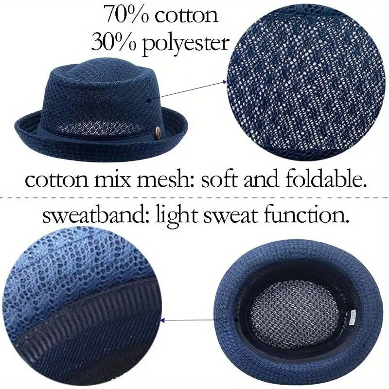 👒 50% RABATT NU!☀️ Klassisk Andningsbar Solskyddshatt – Lätt Mesh & Svettabsorberande – Utomhus Fedora Cap 🌬️