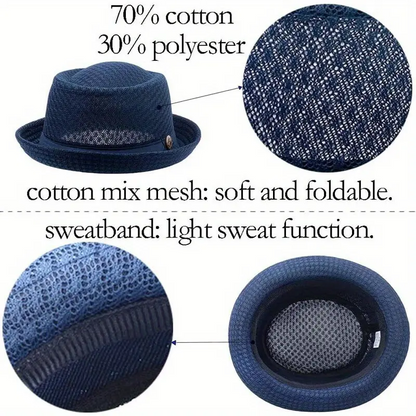👒 50% RABATT NU!☀️ Klassisk Andningsbar Solskyddshatt – Lätt Mesh & Svettabsorberande – Utomhus Fedora Cap 🌬️