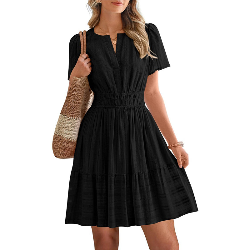 ⏳Begränsad tid 50% rabatt⏰Dam Kortarm Lagad Miniklänning👗