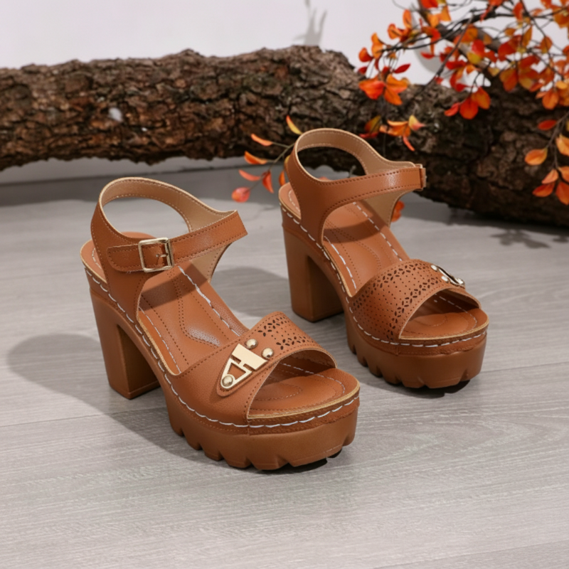 👡 BEGRÄNSAD TID 50% RABATT! ✨ Dam Klumpklack Platförm Sandaler – Stabila, Stoppade, Sommar 🌞