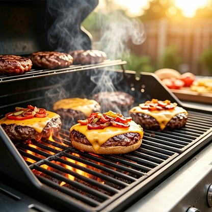 🍖 BEGRÄNSAD TID 50% RABATT! ✨ Justerbar Grill Värmeplatta – Porslinstål, Hållbar, Universell Passform 🔧
