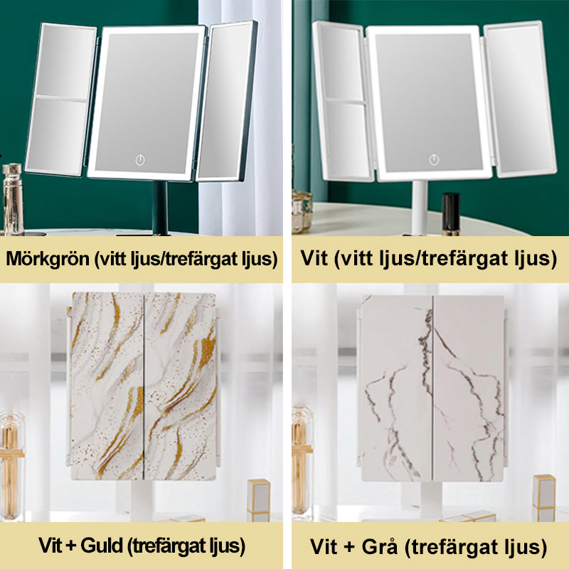 💝✨[Bästa Presenten till Henne]💄💋 LED Multifunktionell Vikbar Spegel för Smink🪞🔥49% rabatt +Köp 1 st och få fri frakt📦