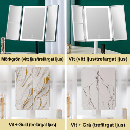 💝✨[Bästa Presenten till Henne]💄💋 LED Multifunktionell Vikbar Spegel för Smink🪞🔥49% rabatt +Köp 1 st och få fri frakt📦