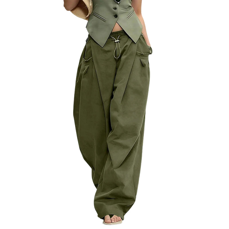 👖 50 % RABATT NU! 🏆 Voluminösa, veckade byxor i lanternstil – luftiga, eleganta och med vida ben – perfekta för en chic sommarlook eller ett formellt tillfälle ✨