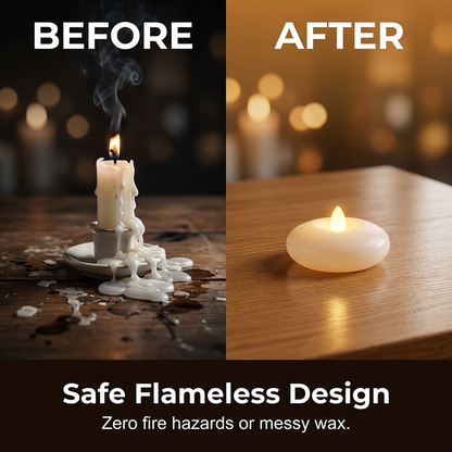 Flamlösa flytande LED-ljus