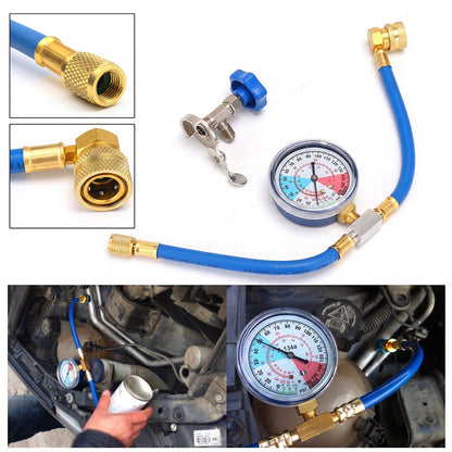 🔧 55% RABATT NU! ❄️ R134a AC köldmedium påfyllningsslang med mätare – Läcksäker & kompatibel med bilar, lastbilar eller hem-AC – Säker DIY-påfyllning för kylsystem 🚗