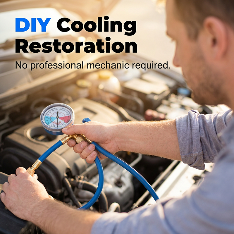 🔧 55% RABATT NU! ❄️ R134a AC köldmedium påfyllningsslang med mätare – Läcksäker & kompatibel med bilar, lastbilar eller hem-AC – Säker DIY-påfyllning för kylsystem 🚗