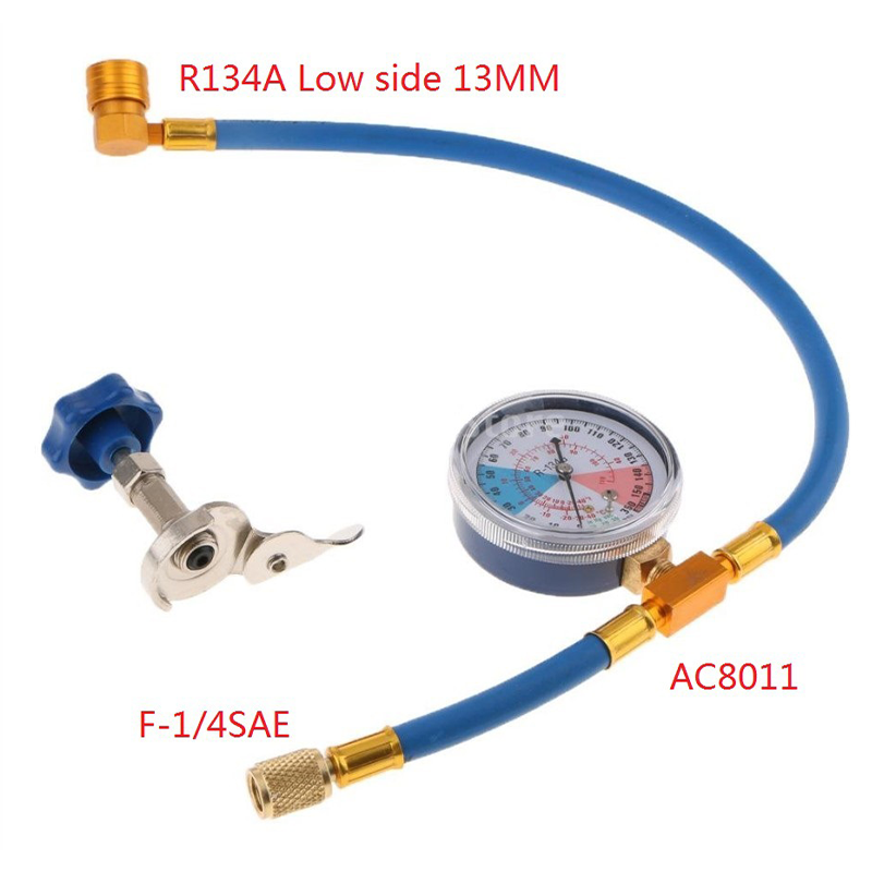 🔧 55% RABATT NU! ❄️ R134a AC köldmedium påfyllningsslang med mätare – Läcksäker & kompatibel med bilar, lastbilar eller hem-AC – Säker DIY-påfyllning för kylsystem 🚗