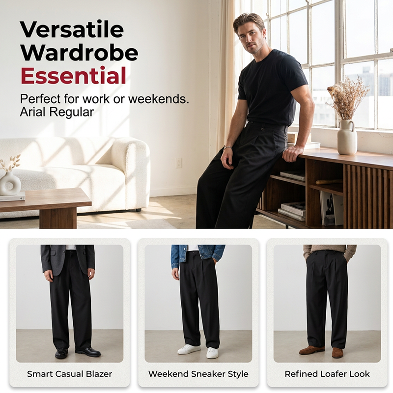 👖 50% RABATT! ⏳ Herr Klassisk Passform Vida Ben Kostymbyxor – Skräddarsydd skärning, andningsbart tyg & perfekt för arbete, bröllop eller formella evenemang ✨