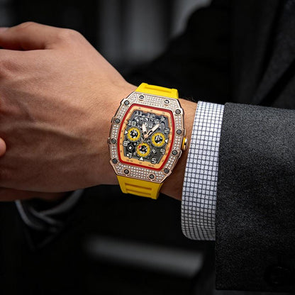 ⌚Limiterad Upplaga – 50% RABATT! ✨ Herr Lyx Tunnformad Klocka med Strass-dekorationer