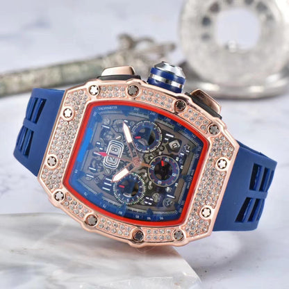 ⌚Limiterad Upplaga – 50% RABATT! ✨ Herr Lyx Tunnformad Klocka med Strass-dekorationer