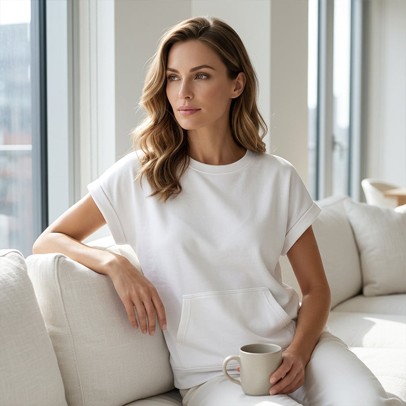 Women's Casual Crew Neck T-Shirt with Pocket