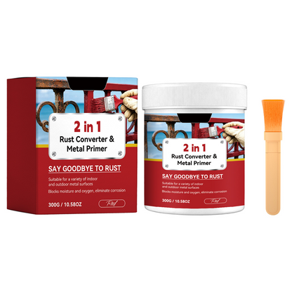 2-i-1 Rostomvandlare & Metallprimer – omvandlar rost direkt, långvarigt väderskydd & komplett kit med borste 🛡️⚗️