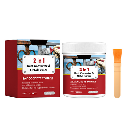 2-i-1 Rostomvandlare & Metallprimer – omvandlar rost direkt, långvarigt väderskydd & komplett kit med borste 🛡️⚗️