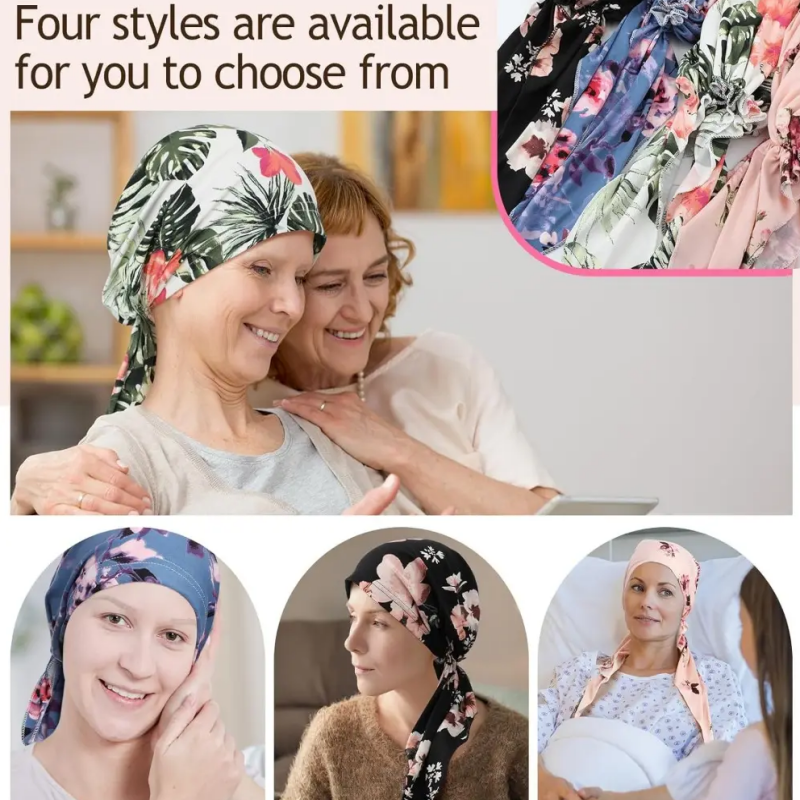 ⏳Begränsad tid – 50% rabatt⏰Kvinnors blommiga förknutna huvudscarf